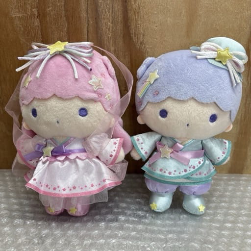 サンリオ リトルツインスターズ キキララ ぬいぐるみ キーホルダー マスコット 2体セット 和装 浴衣 2点 まとめて