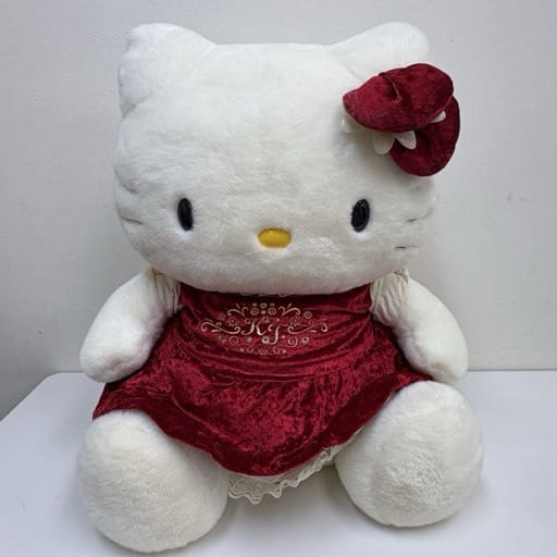 サンリオ ピューロランド ハローキティ ぬいぐるみ 赤ドレス 当時物 全長約63㎝